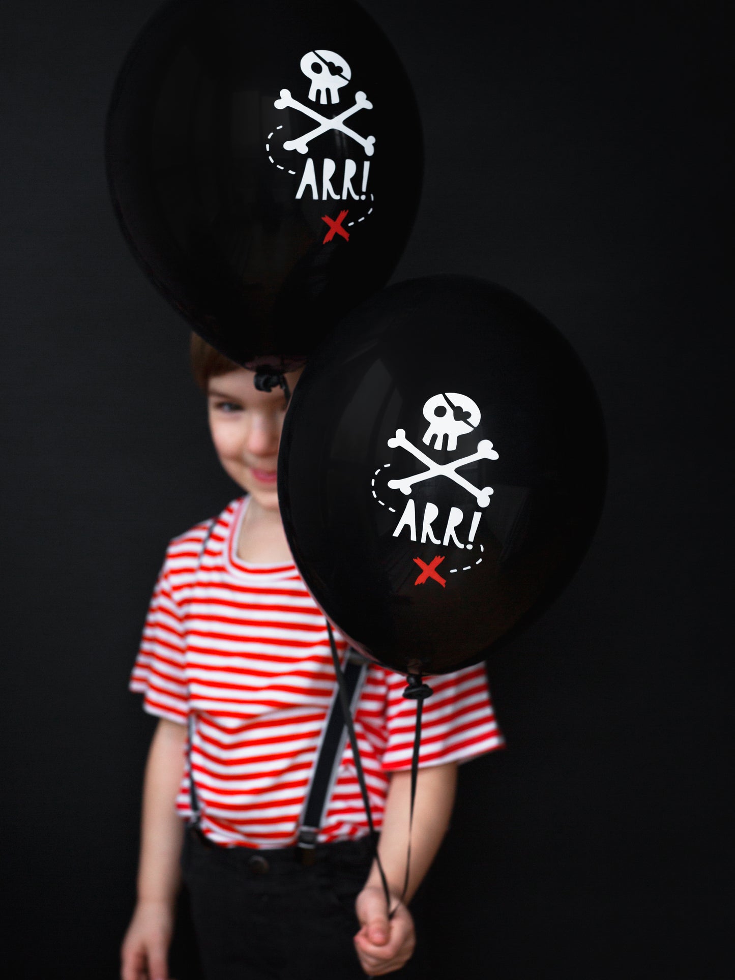 Black Pirate ARRR! Skull and Crossbone Latex Balloons (5 pk)