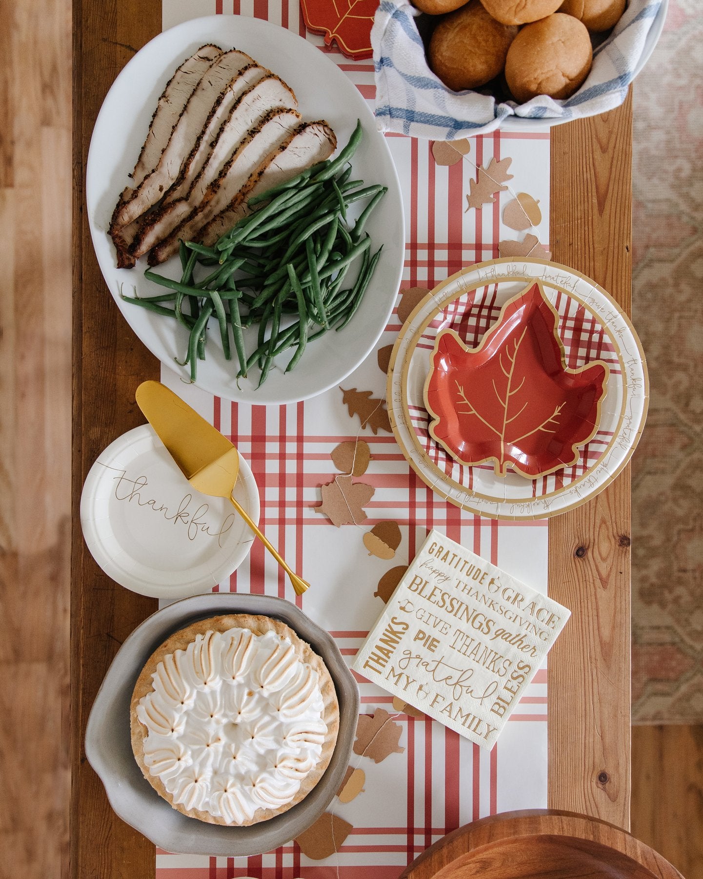 Harvest Plaid Large Round Plates