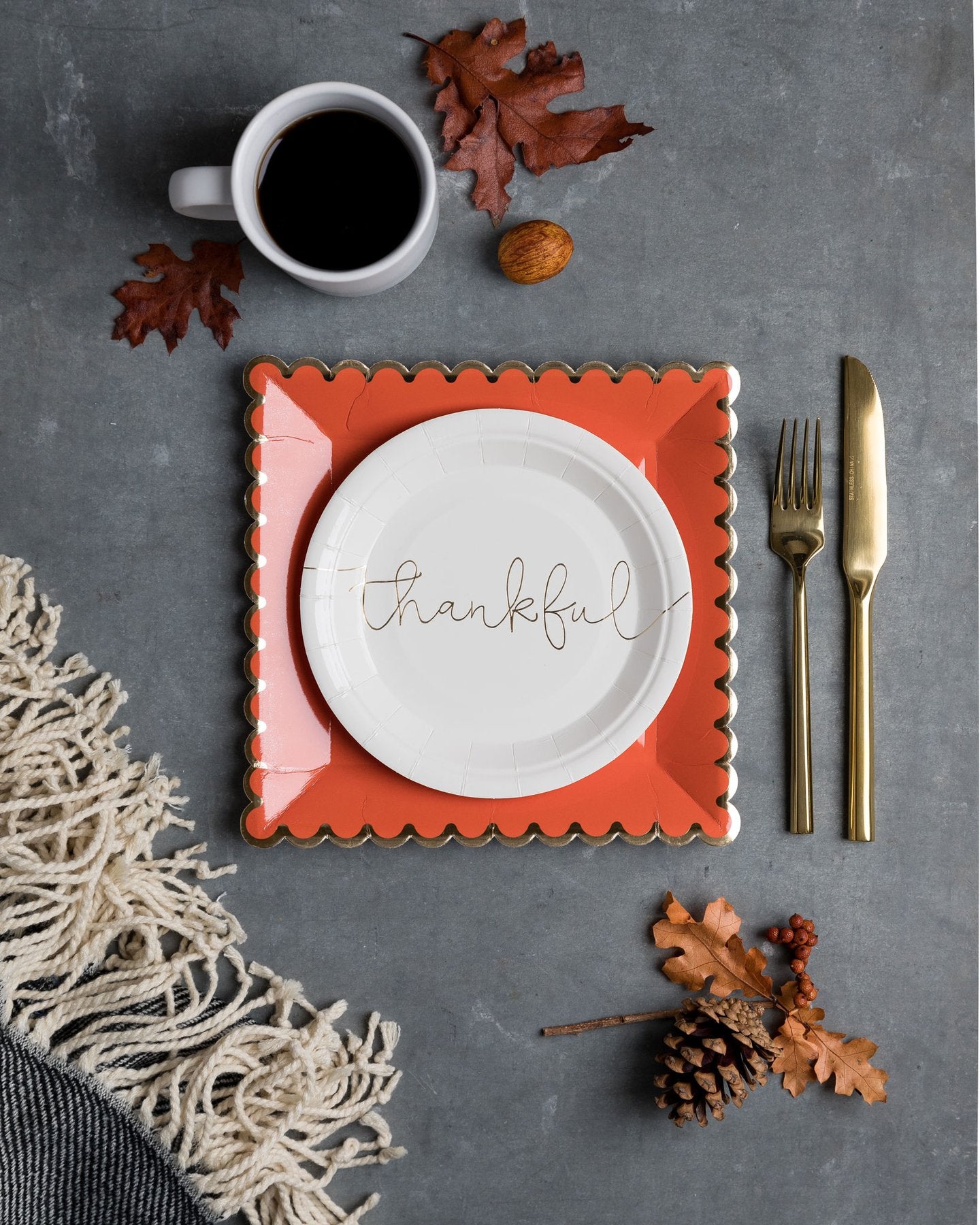 Thankful/Grateful Plate Set (8 ct)