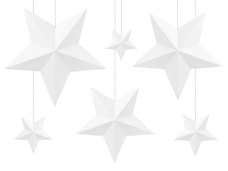 White Star Hanging Decorations (6 pk)