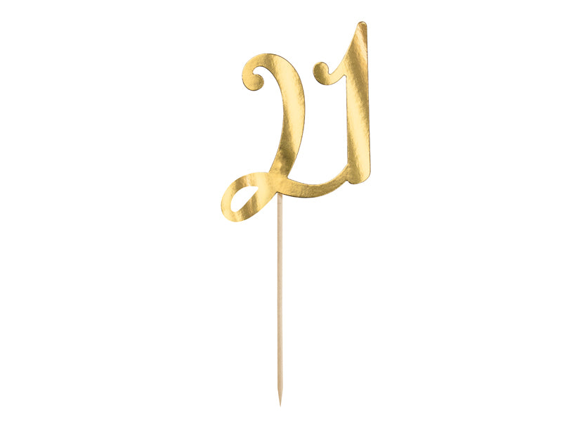Gold "21" Cake Topper