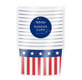 Stars and Stripes Ice Cream Sundae Cups (12 Count)