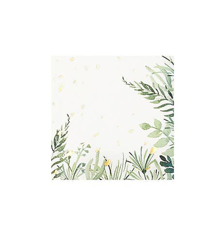 Secret Garden - White Botanicals Beverage Paper Napkins (20 Pk)