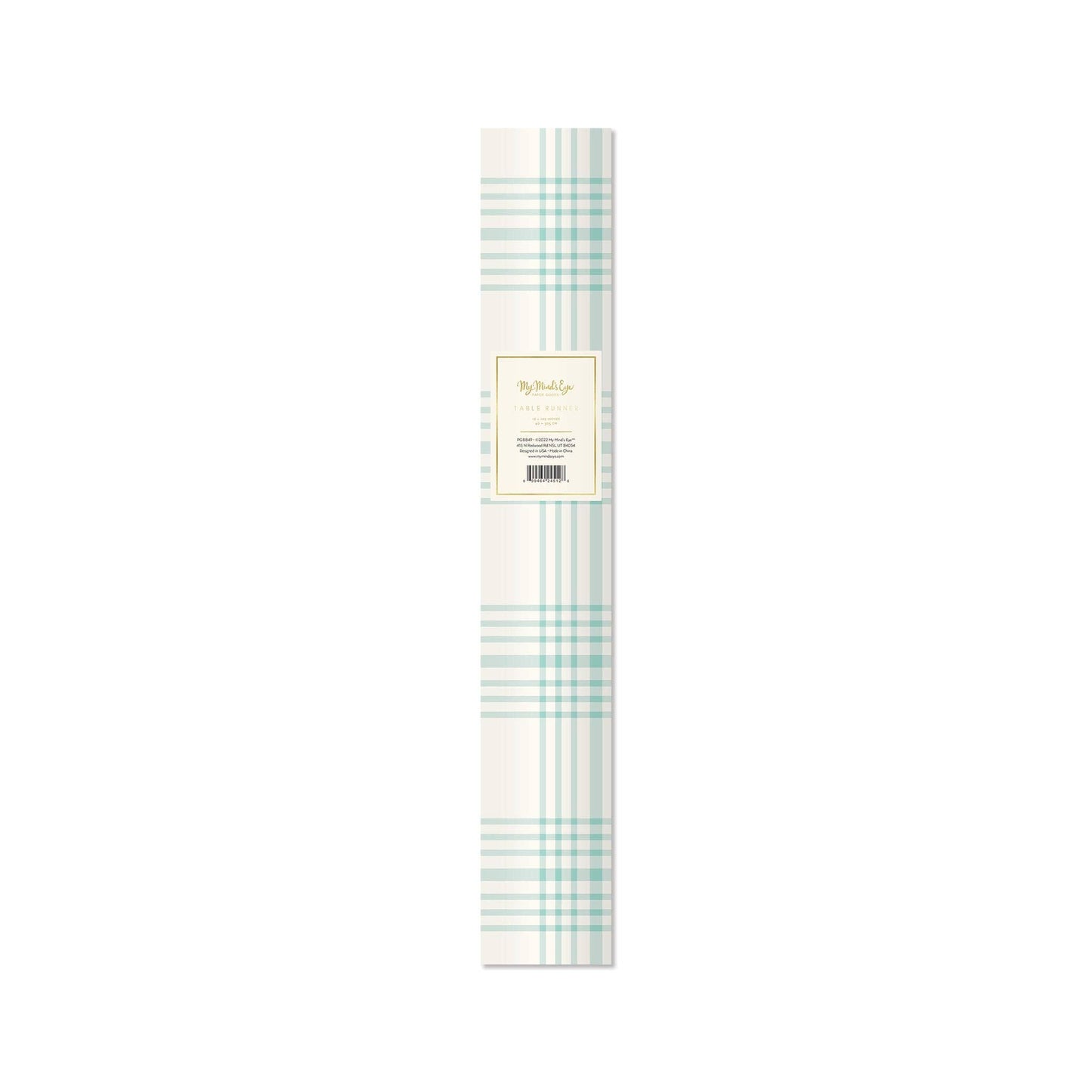 Blue Plaid Paper Table Runner (1 Count)