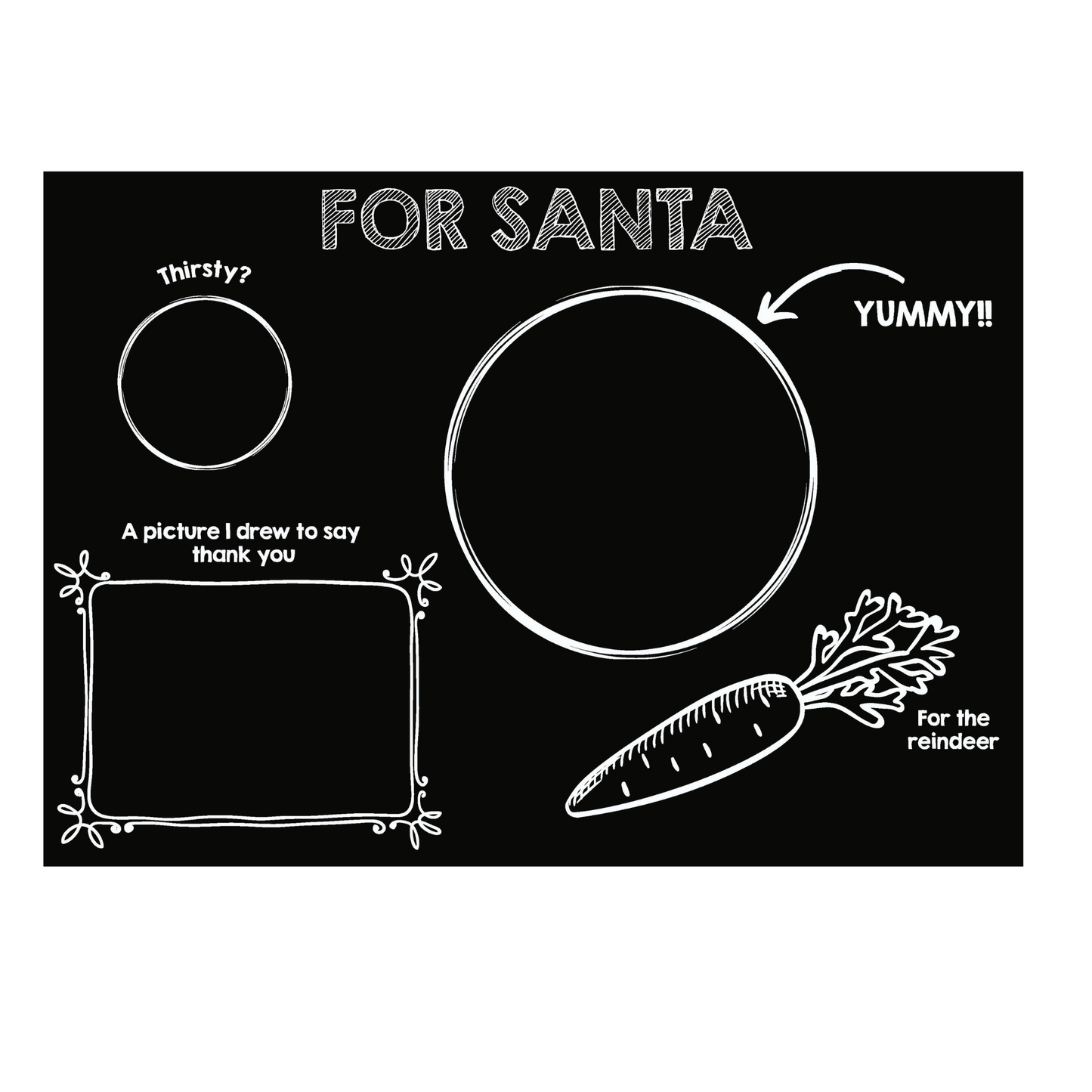 Welcome Santa Chalkboard Placemat
