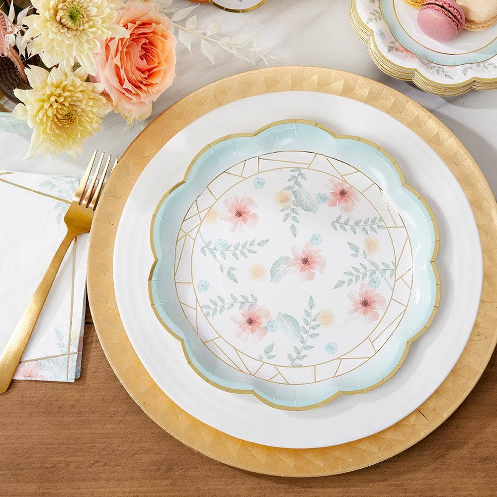 Geometric Floral Large Plates (8 pk)