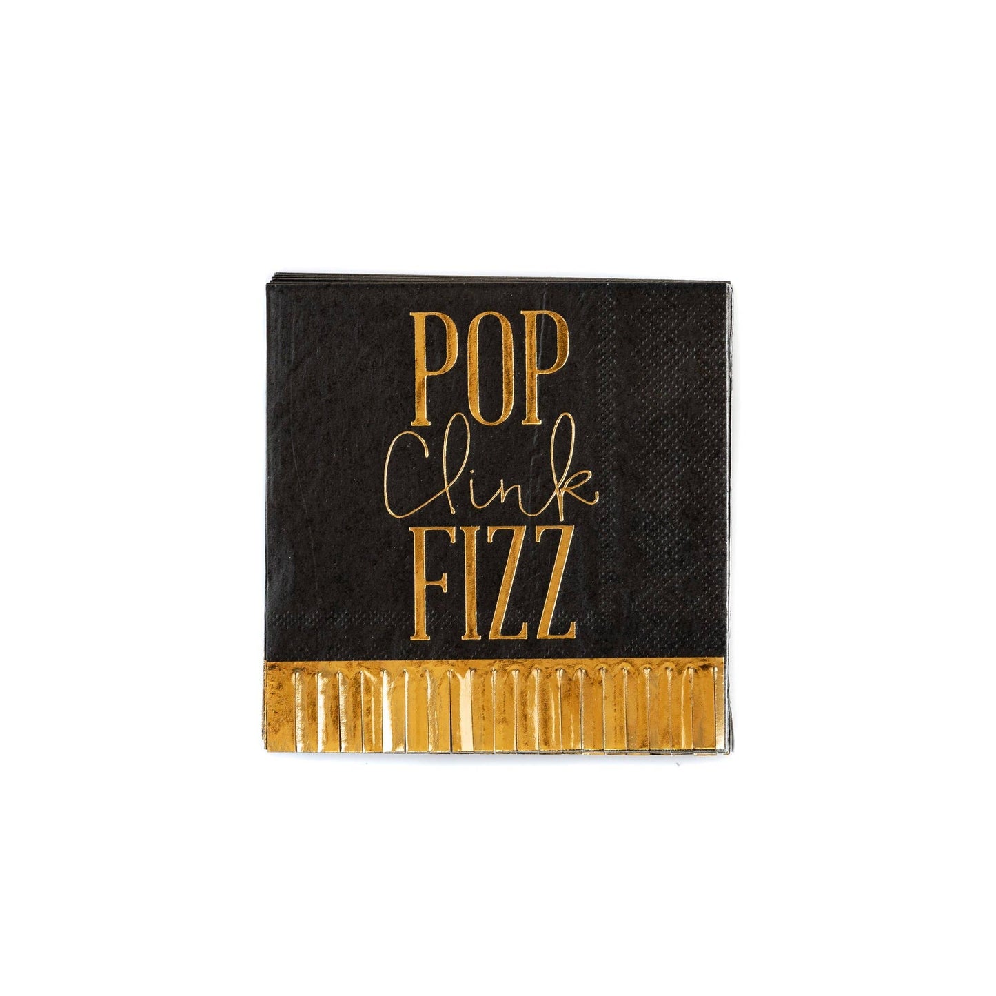 Pop Clink Fizz Fringed Cocktail Napkins (18 ct)