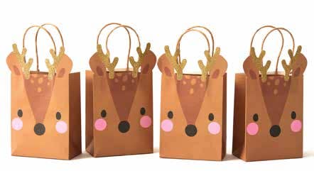 Glitter Reindeer Treat bags (4 Pk)