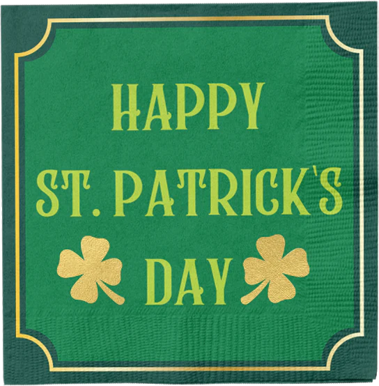 St. Patrick's Day Shenanigans Shamrock Beverage Napkins (16 Count)