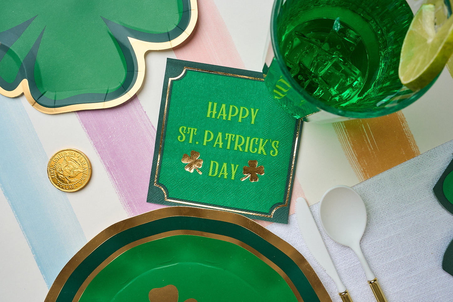 St. Patrick's Day Shenanigans Shamrock Beverage Napkins (16 Count)