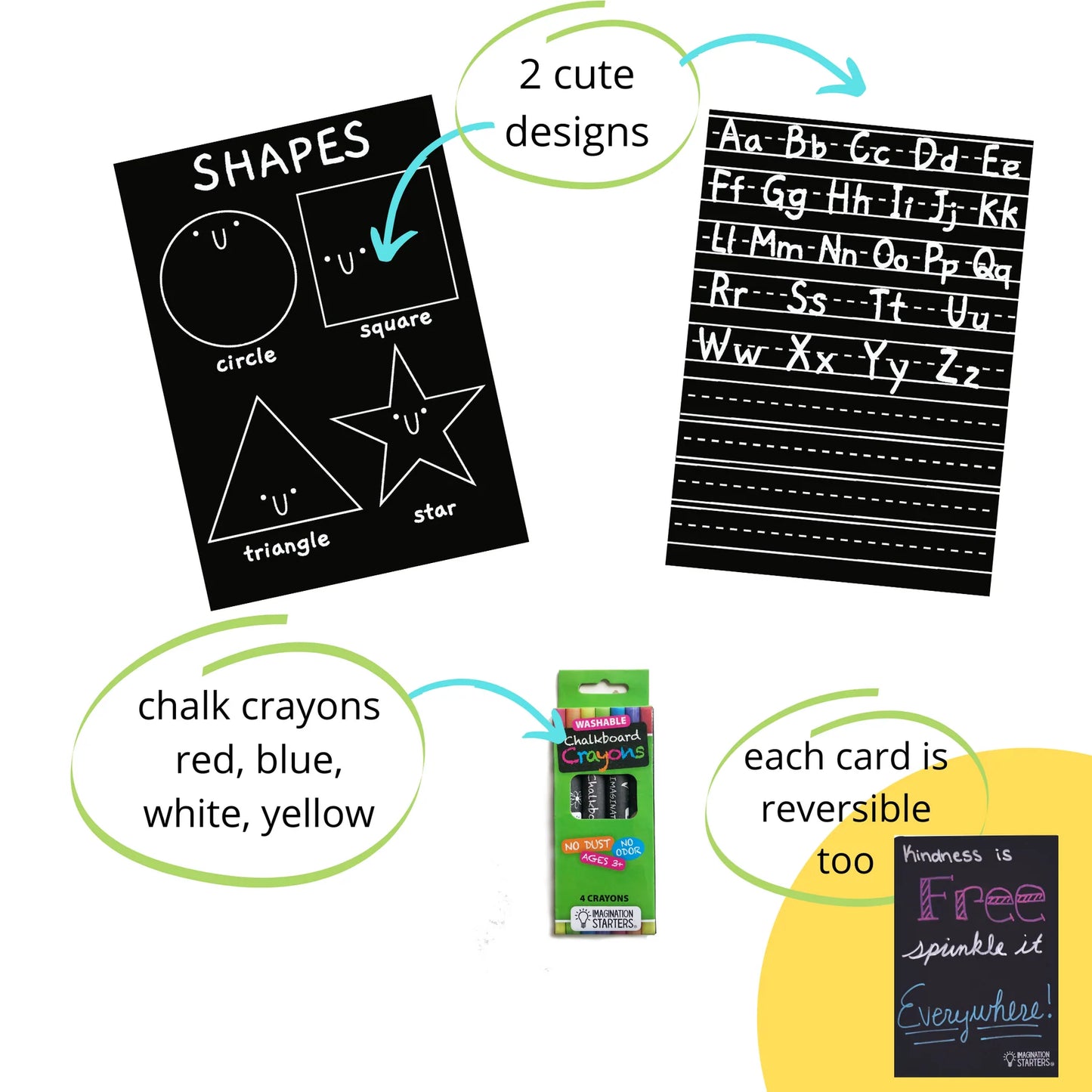 Letters & Shapes Chalkboard Card Activity Kit