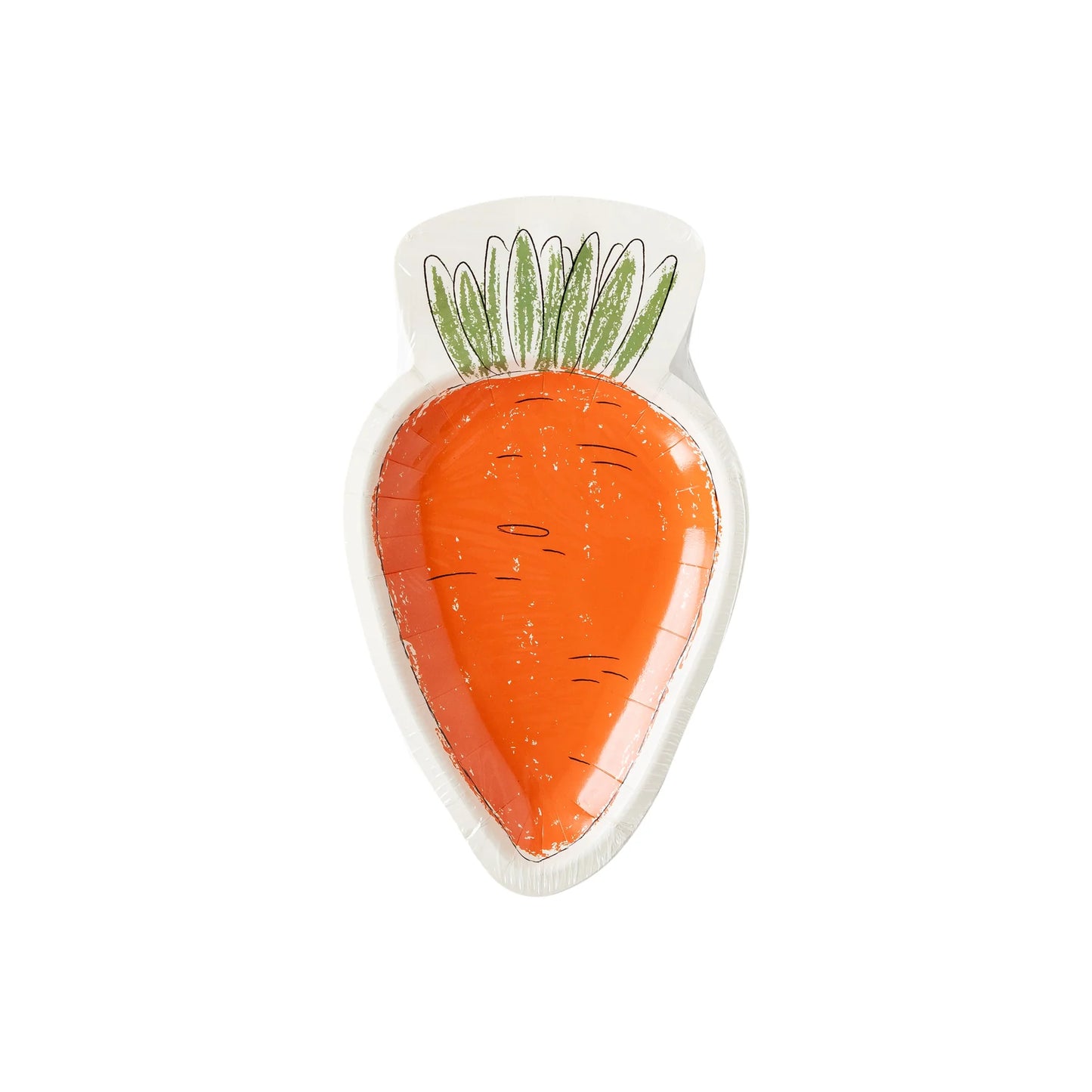 Sketchy Carrot Shaped Plates (8 Count)